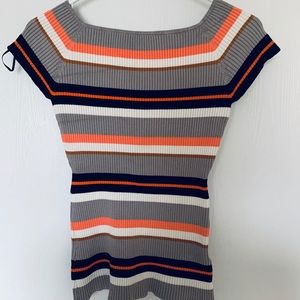 H&M Ribbed Knit Multicolored Top
